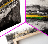 Countryside, Yellow, Landscape, Reflection, Canvas Print, Farmhouse Decor, Rustic Wall Art, Nature Art, Living Room Art, Neutral Home Decor