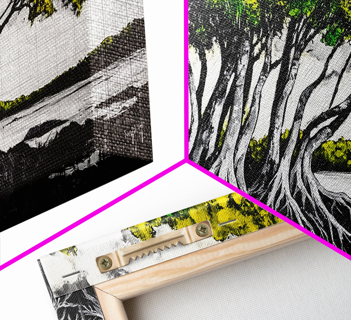 Tree Roots, Forest, Natural, Canvas Print, Modern Nature Art, Woodland Decor, Earthy Home Aesthetic, Botanical Painting, Rustic Wall Art