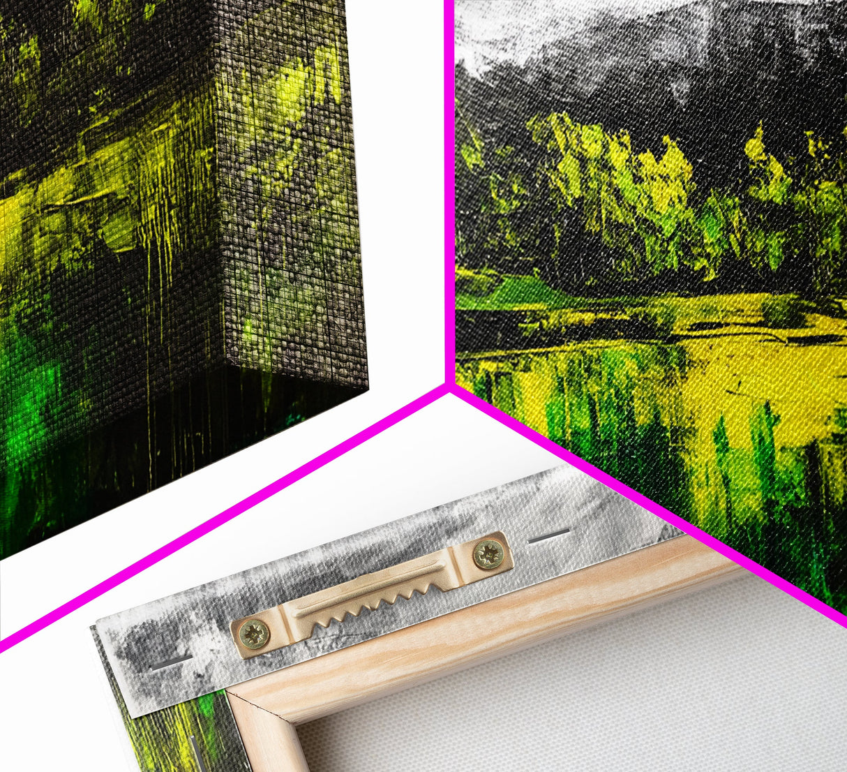 Vibrant Hills, Greenery Landscape, Abstract Painting, Canvas Print, Modern Wall Art, Eclectic Home Decor, Bold Color Palette, Unique Art