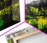 Vibrant Hills, Greenery Landscape, Abstract Painting, Canvas Print, Modern Wall Art, Eclectic Home Decor, Bold Color Palette, Unique Art
