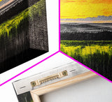 Sunset Meadow, Vibrant Sky Over Rolling Hills, Nature Landscape Painting, Bold Color Art, Canvas Print, Farmhouse Decor, Dining Room Art