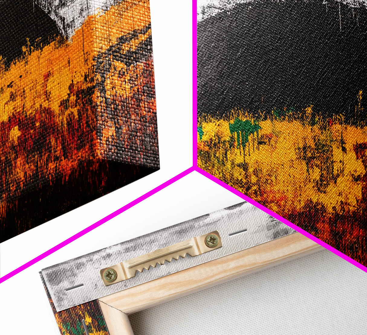 Golden Meadow, Sunset Fields, Rustic Landscape, Framed Canvas Print, Autumn Decor, Warm Colors, Cozy Home Art, Living Room Wall Art