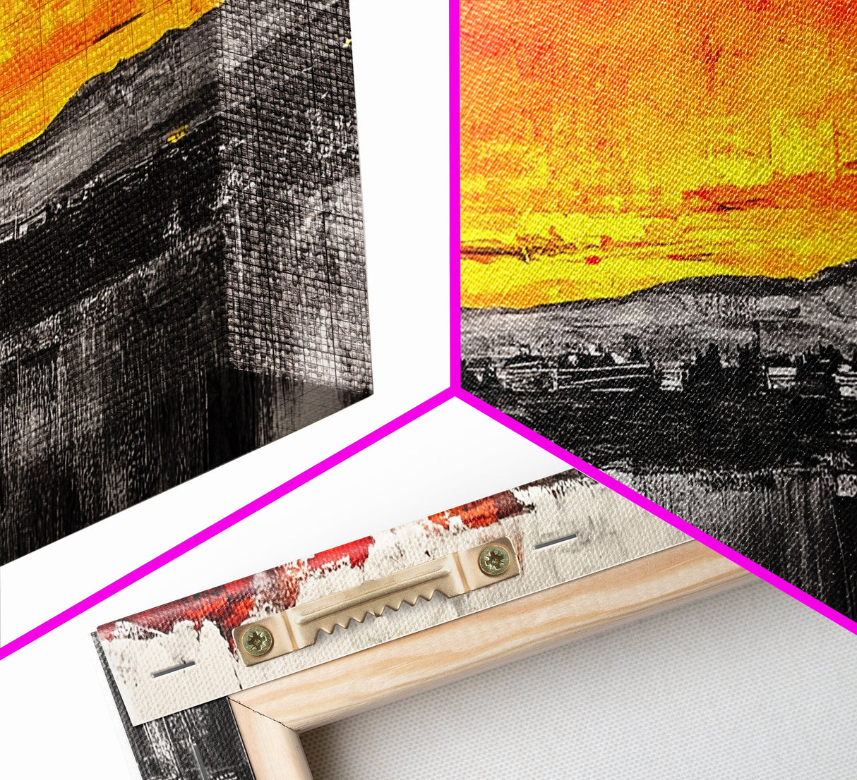 Fiery Sunset, Dramatic Sky, Abstract Landscape, Canvas Print, Modern Art, Bold Wall Decor, Warm Colors, Living Room Accent