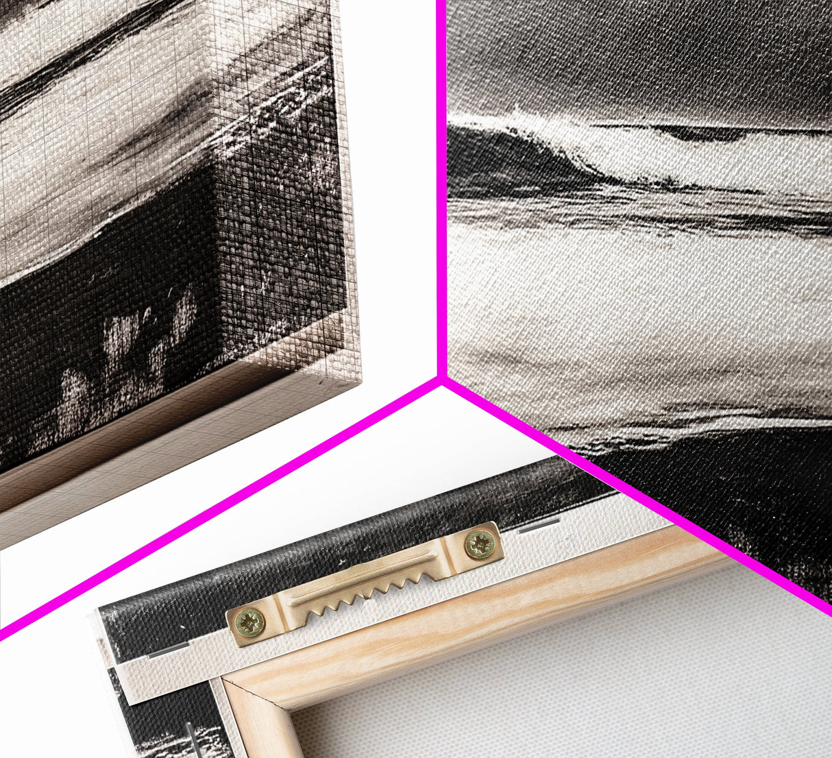 Stormy Ocean Wave, Black and White Seascape, Coastal Wall Art, Nautical Decor, Minimalist Artwork, Beach House Vibes, Framed Canvas Print