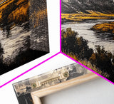 Western River, Rustic Landscape, Southwest Art, Moody Nature Painting, Lodge Wall Decor, Mountain Home Art, Canvas Print, Coastal Print