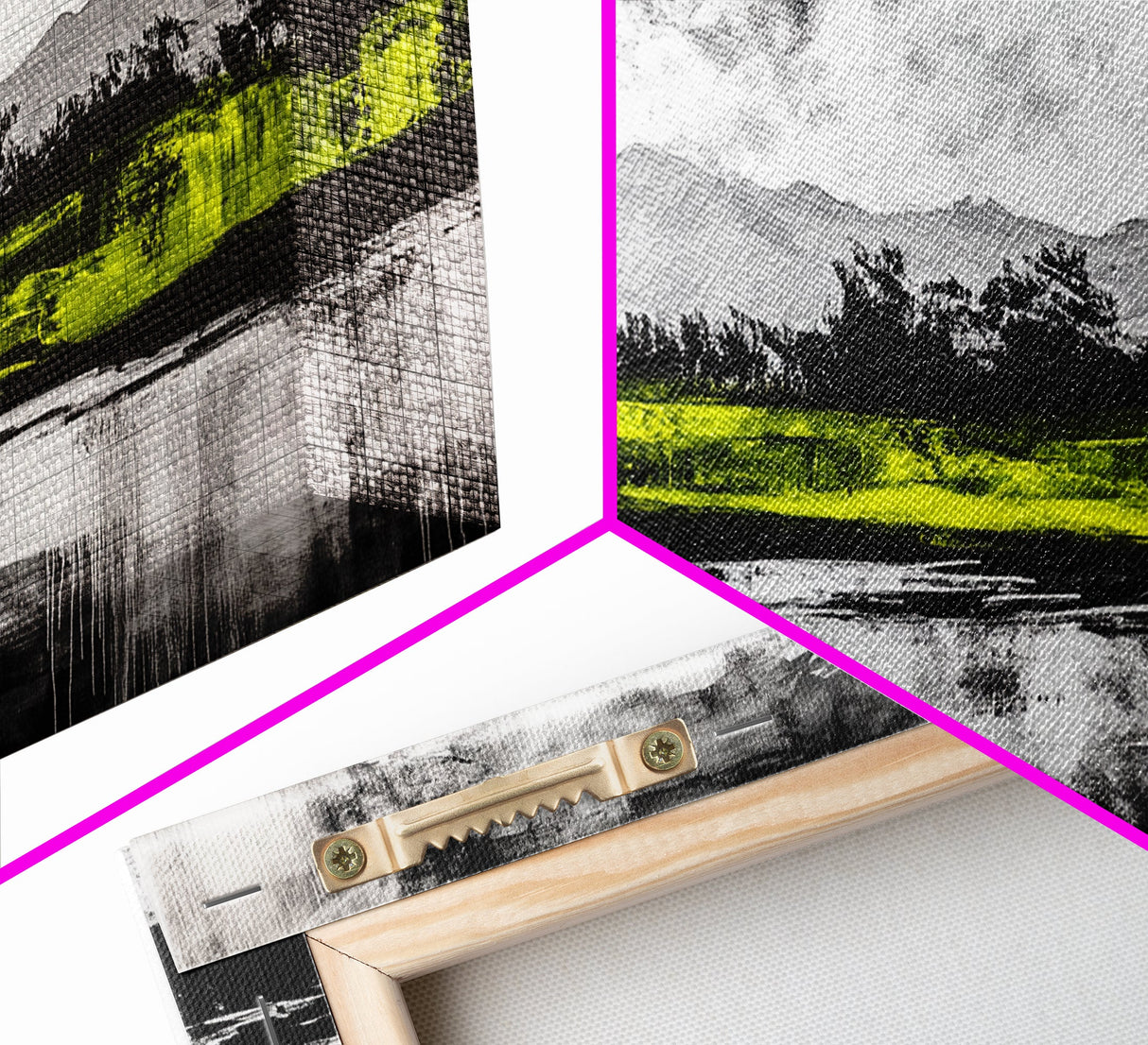 Mountain Reflection, Black and White Art, Minimalist Nature Print, Rustic Home Decor, Modern Landscape Painting, Canvas Print