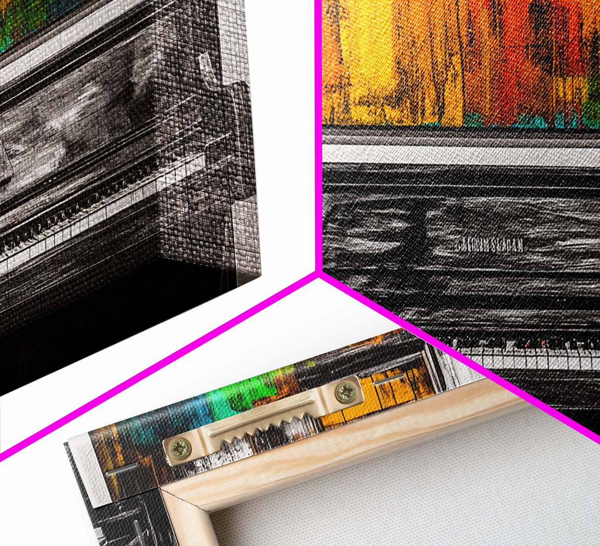 Piano Painting, Colorful Abstract, Music Lover Art, Canvas Print, Bold Wall Decor, Modern Art, Living Room Wall Art