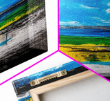 Bright Coastal, Blue and Green Ocean, Abstract Beach Art, Canvas Print, Modern Seaside Decor, Living Room Wall Art, Large Wall Art