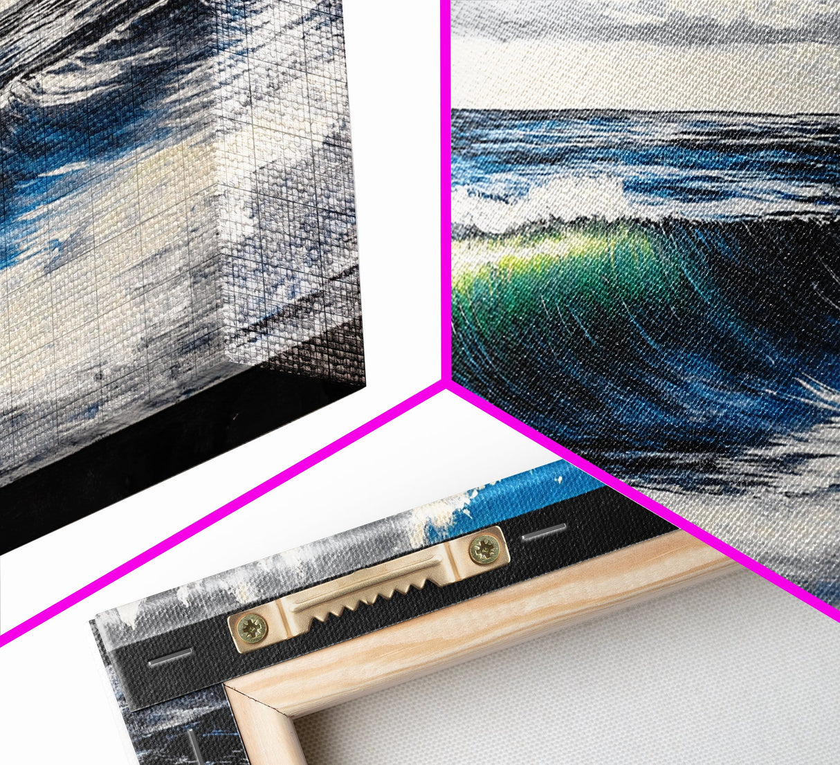 Ocean Wave, Blue Water, Wall Art, Framed Canvas Print, Coastal Decor, Large Beach Print, Nautical Art, Living Room Wall Art