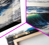 Ocean Wave, Blue Water, Wall Art, Framed Canvas Print, Coastal Decor, Large Beach Print, Nautical Art, Living Room Wall Art