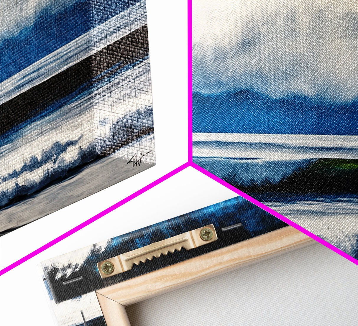 Ocean Waves, Abstract Seascape, Coastal Art, Large Wall Decor, Blue Wall Art, Modern Painting, Beach House, Canvas Print