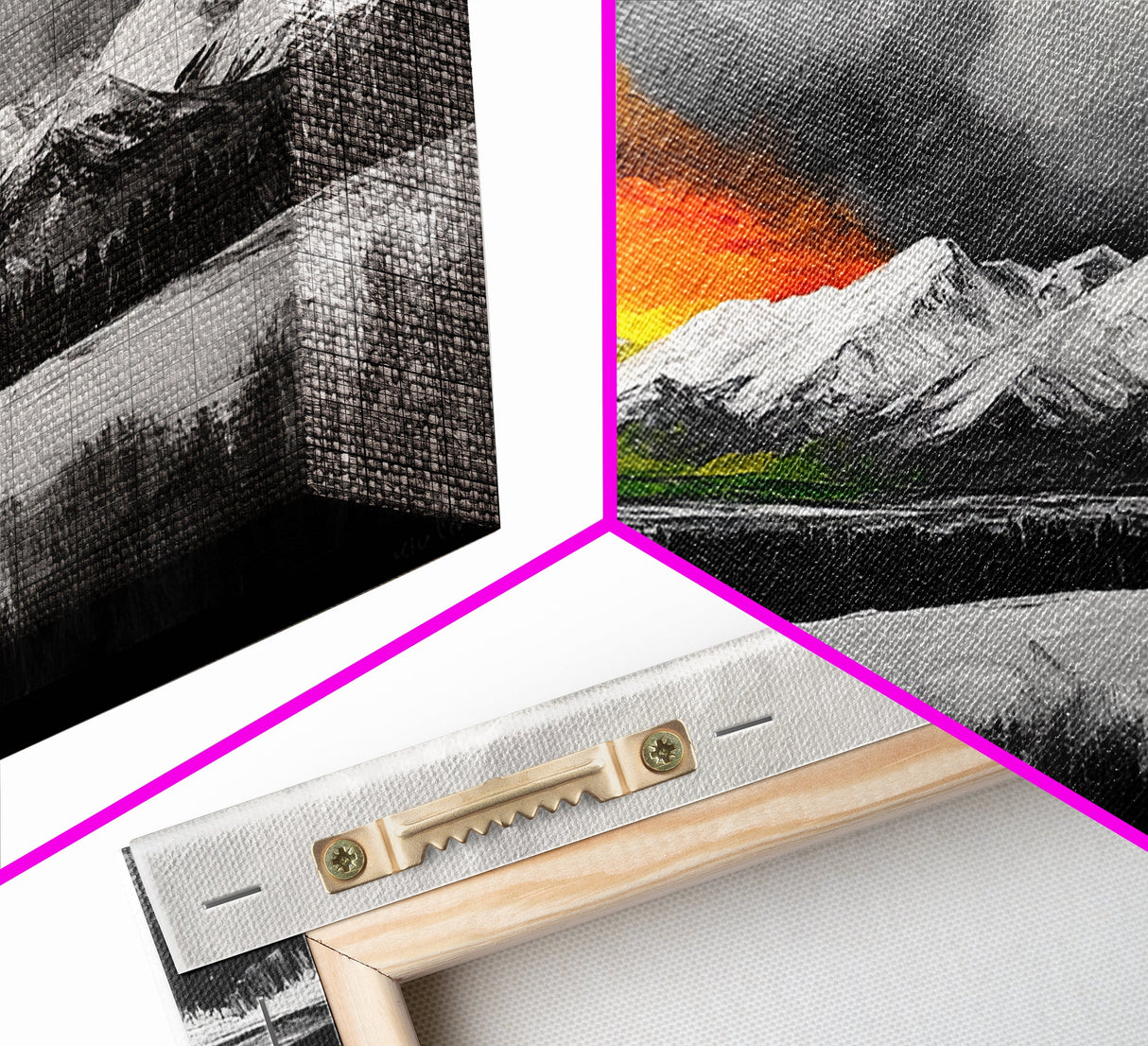 Sunset Over Mountains, Dramatic Sky, Nature Art, Colorful Landscape, Bold Wall Decor, Statement Piece, Living Room, Canvas Print