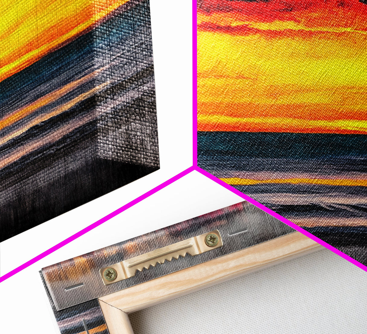 Sunset Beach, Ocean Art, Coastal Landscape, Modern Canvas Print, Boho Wall Art, Vibrant Seascape, Living Room Decor, Bold Art