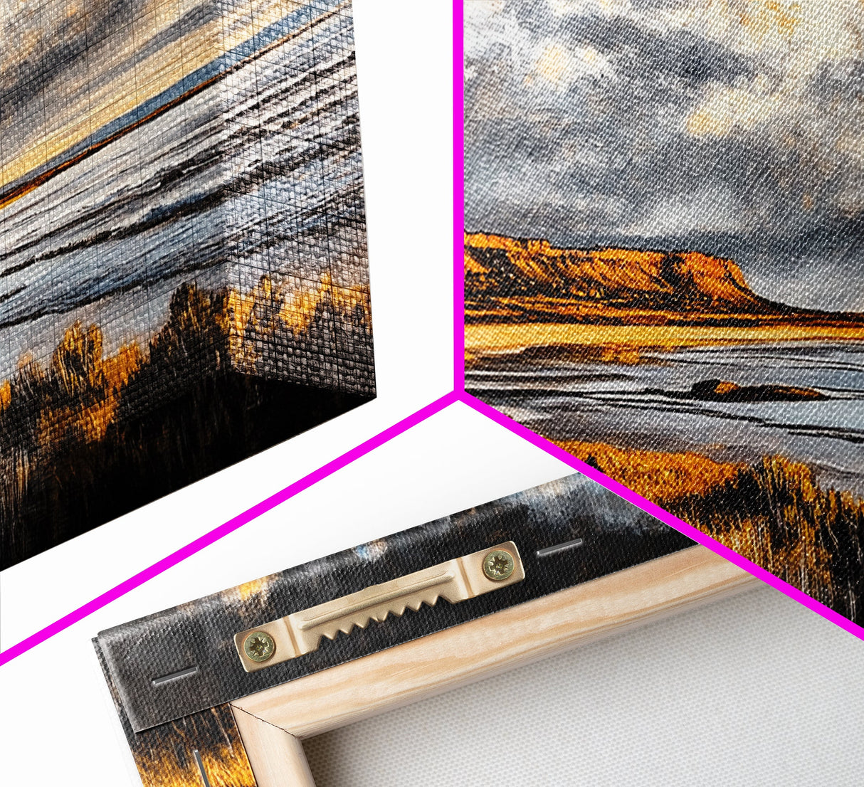 Canyon, Dramatic Sky, Southwest, Desert, Framed Canvas Print, Western Landscape Wall Art, Rustic Home Decor, Nature Painting, Fall Colors
