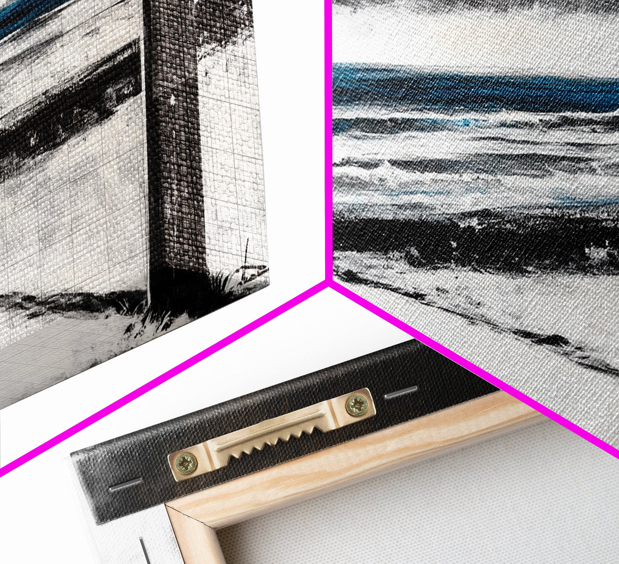 Stormy Beach Scene, Moody Ocean Painting, Coastal Wall Art, Dark Seascape Print, Framed Canvas Print, Dramatic Home Decor