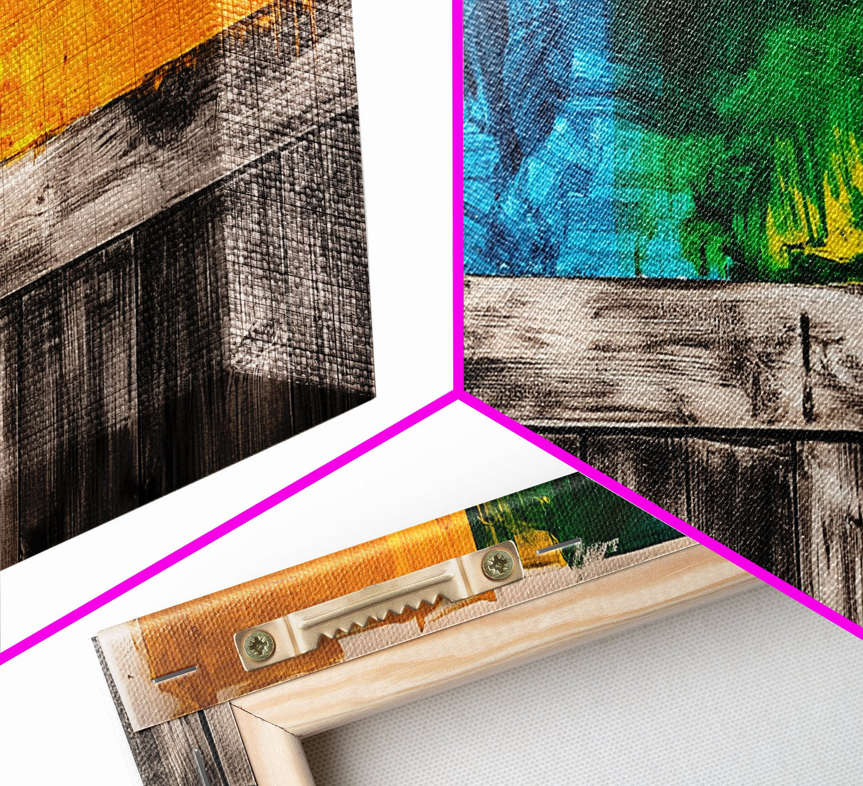 Colorful Abstract, Modern Wall Art, Bold Geometric Design, Expressive Painting, Living Room Accent, Artistic Home Decor, Canvas Print
