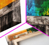 Colorful Abstract, Modern Wall Art, Bold Geometric Design, Expressive Painting, Living Room Accent, Artistic Home Decor, Canvas Print