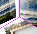 Deep Blue Ocean, Crashing Waves, Coastal Beauty, Canvas Print, Modern Beach Art, Nautical Home Decor, Living Room Wall Art, Bold Colors