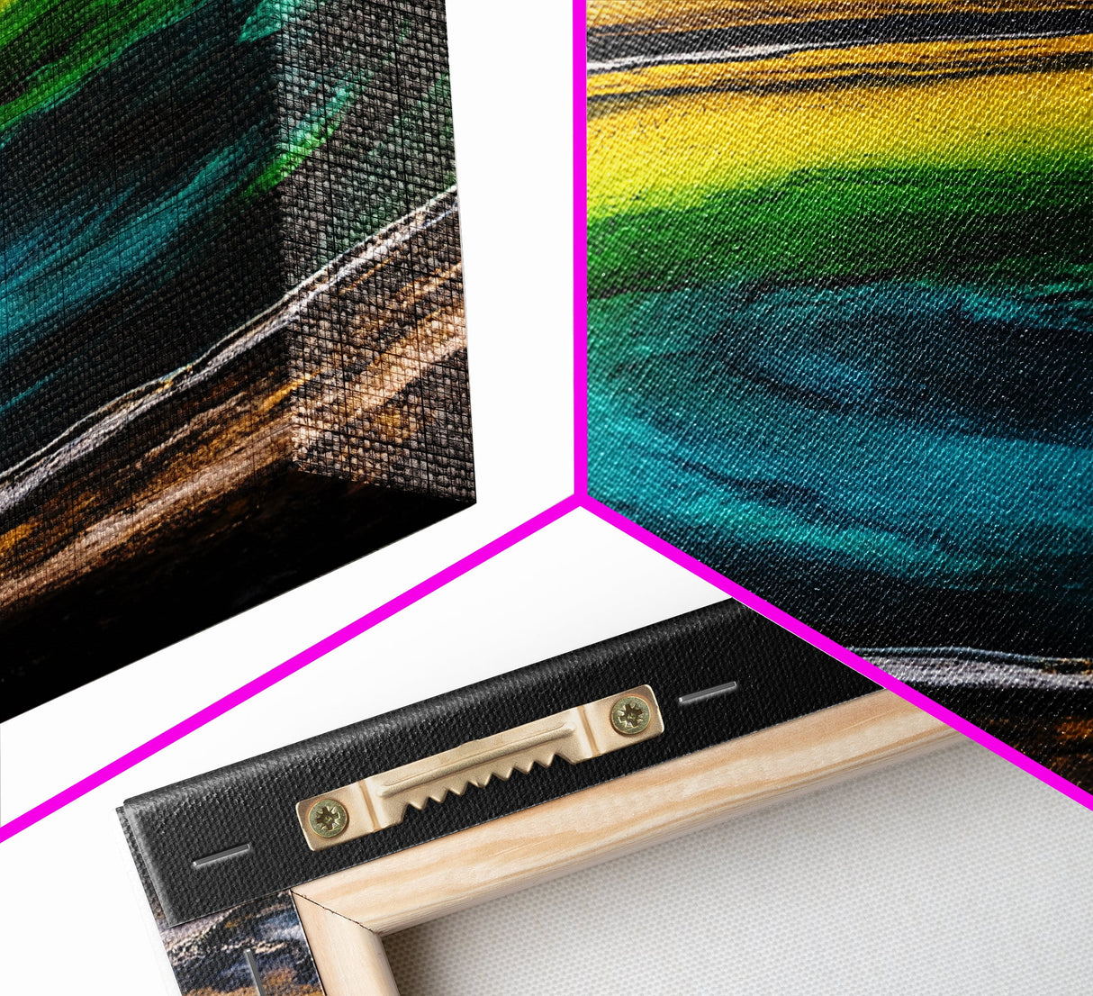 Geothermal Spring, Colorful Earth, Nature's Wonders, Canvas Print, Abstract Landscape Art, Modern Office Wall Decor, Vibrant Home Aesthetic