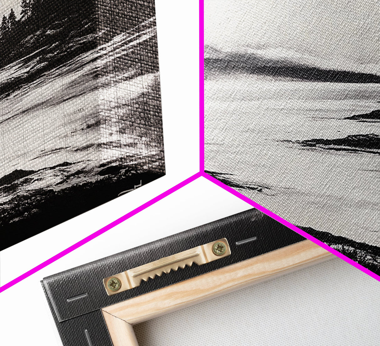 Serene Waters, Mountain Lake, Foggy Landscape, Canvas Print, Black and White Art, Minimalist Home Decor, Rustic Cabin Wall Art, Office Art