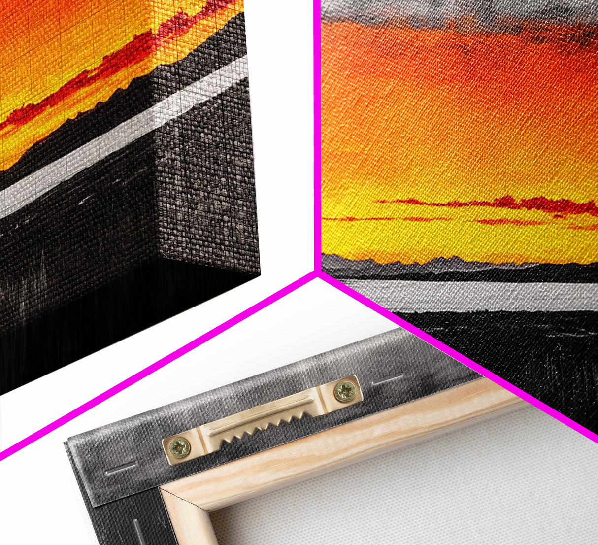 Sunset Glow, Dramatic Sky, Scenic Landscape, Bold Colors, Rustic Nature, Framed Canvas Print, Fall Decor, Living Room Wall Art