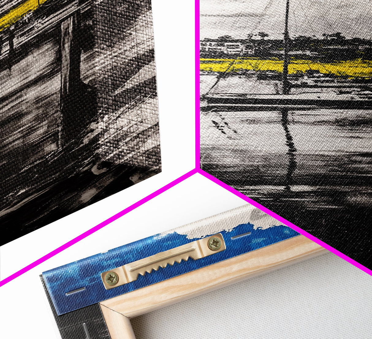 Sailboat Harbor, Nautical Art, Seaside Painting, Coastal Home Decor, Black and White Art, Ocean Wall Art, Elegant Living Room Art
