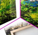 Vibrant Foliage, Green Leaves, Nature Painting, Abstract Landscape, Framed Canvas Print, Botanical Art, Boho Decor, Bedroom Wall Art