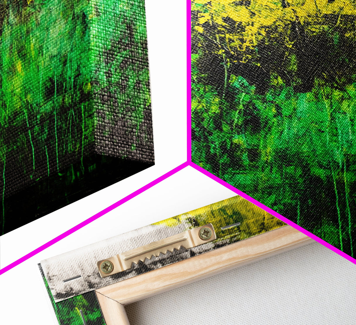Wildflowers, Green and Yellow, Nature Wall Art, Canvas Print, Boho Art, Botanical Decor, Living Room Art, Earthy Tones, Floral Aesthetic