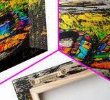 Boho Shoes, Colorful Summer Art, Coastal Decor, Relaxing Nature Scene, Eclectic Wall Art, Abstract Expressionism, Canvas Print