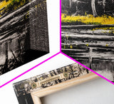 Forest Reflection, Black and White Landscape, Rustic Home Art, Nature Inspired Painting, Cabin Wall Decor, Framed Canvas Print