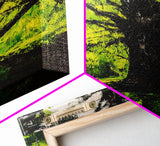 Majestic Tree, Forest Green, Nature Inspired, Framed Canvas Print, Botanical Wall Art, Office Wall Decor, Boho Landscape