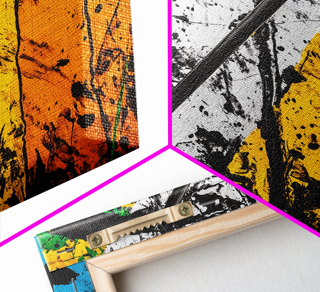 Abstract Dart, Modern Wall Art, Graffiti Style, Bold Colors, Urban Art Decor, Unique Home Aesthetic, Framed Canvas Print