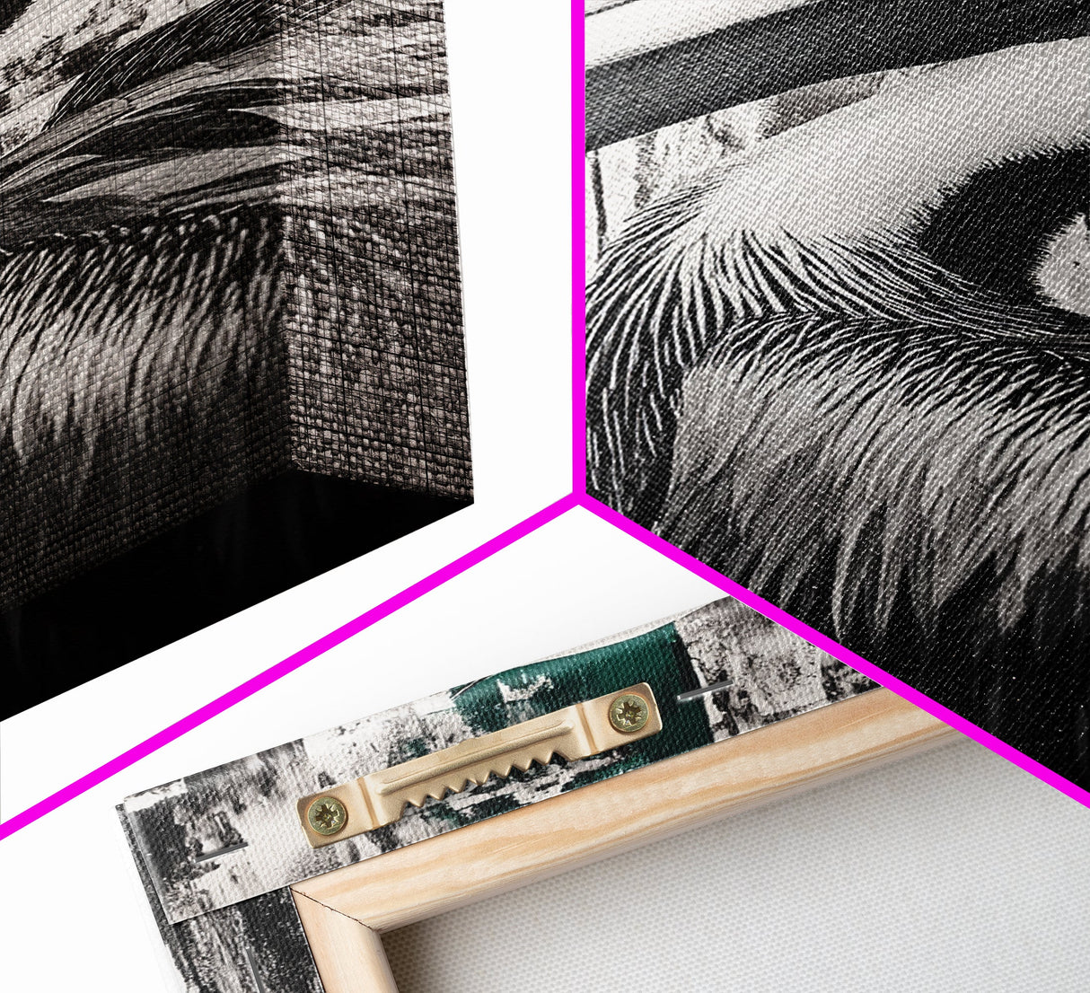 Pelican Portrait, wildlife wall art, coastal nature painting, black and white bird decor, modern beach house print, framed canvas print