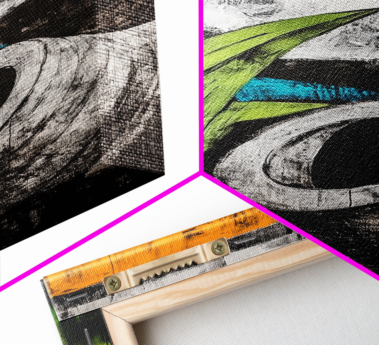 Modern Abstract Art, Black White Orange, Framed Canvas Print, Contemporary Wall Art, Bold Home Decor, Large Painting, Office Wall Art