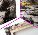 Mountain Path, Black and White Landscape, Dramatic Nature Painting, Wilderness Wall Art, Framed Canvas Print, Rustic Lodge or Office Decor