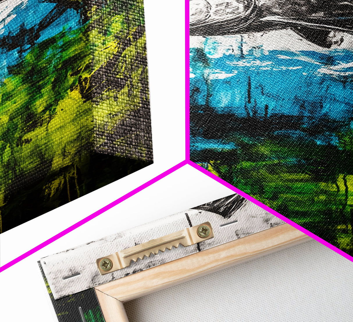 Fish Underwater, Blue Green Art, Abstract Ocean, Framed Canvas Print, Living Room Decor, Coastal Wall Art, Nautical Home Decor