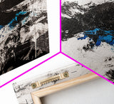 Black White Chaos, Modern Abstract, Bold Brush Strokes, Framed Canvas Print, Office Decor, Industrial Wall Art, Contemporary Art