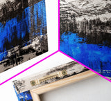 Mountain Wilderness, Winter Landscape, Blue Trees, Framed Canvas Print, Cabin Wall Art, Outdoor Lover Gift, Serene Nature Art