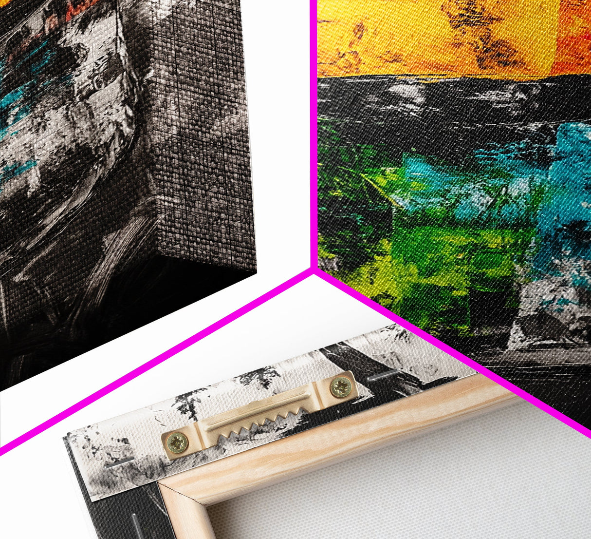 Abstract Swing, Colorful Expressionist Art, Rustic Farmhouse Decor, Unique Framed Canvas Print, Boho Living Room Art, Nature Wall Art