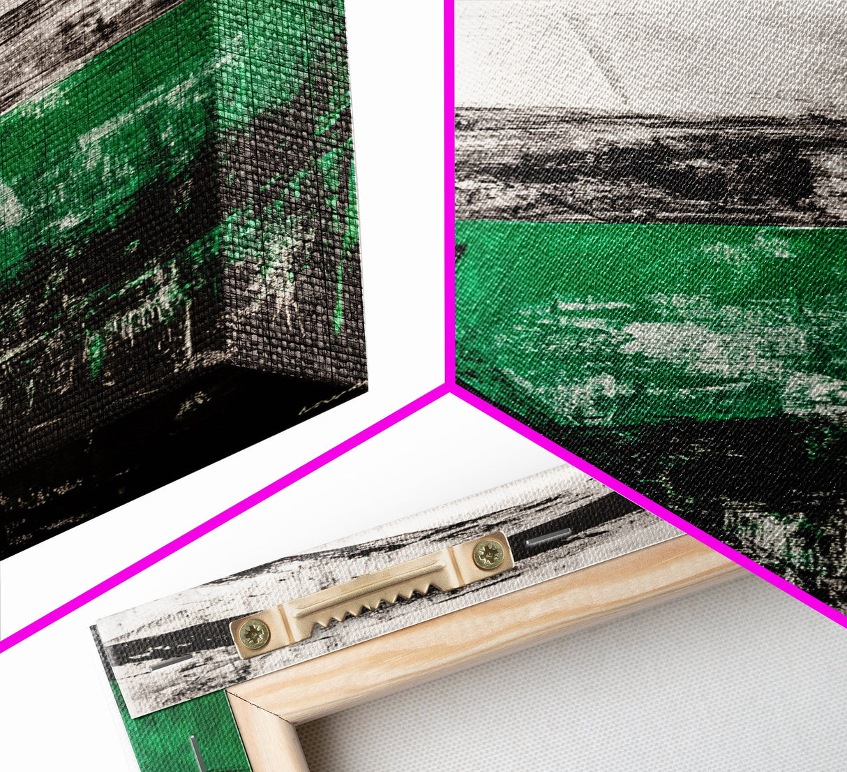 Abstract Horizon, Green and Black Art, Minimalist Canvas Print, Modern Office Decor, Bold Artwork, Statement Piece, Contemporary Home