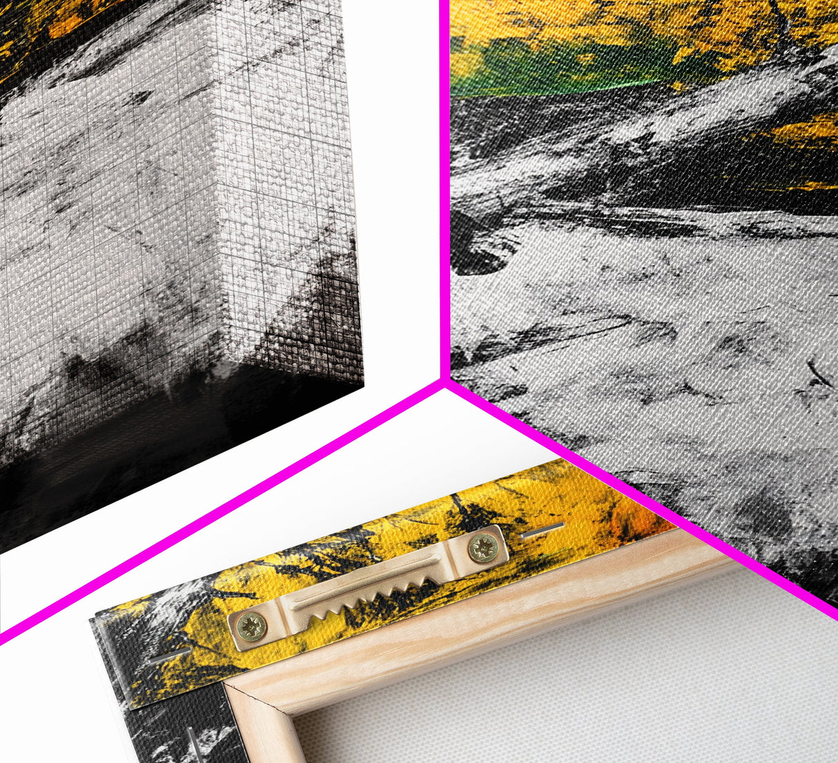 Abstract Tree, Fall Wall Art, Modern Nature Painting, Framed Canvas Print, Rustic Home Decor, Bold Orange Yellow, Unique Artwork