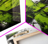 Green Abstract, Bold Modern Art, Vibrant Minimalist Design, Contemporary Statement Piece, Office Wall Decor, Framed Canvas Print