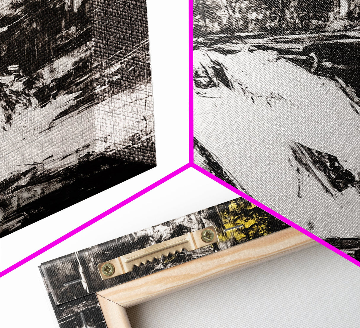 Waterfall Scene, Black and White Art, Forest Wall Decor, Cabin Aesthetic, Adventure Landscape Print, Wilderness Gift, Canvas Print
