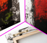 Bold Abstract, Red and Black Painting, Modern Canvas Print, Living Room Wall Art, Statement Art, Large Contemporary Artwork