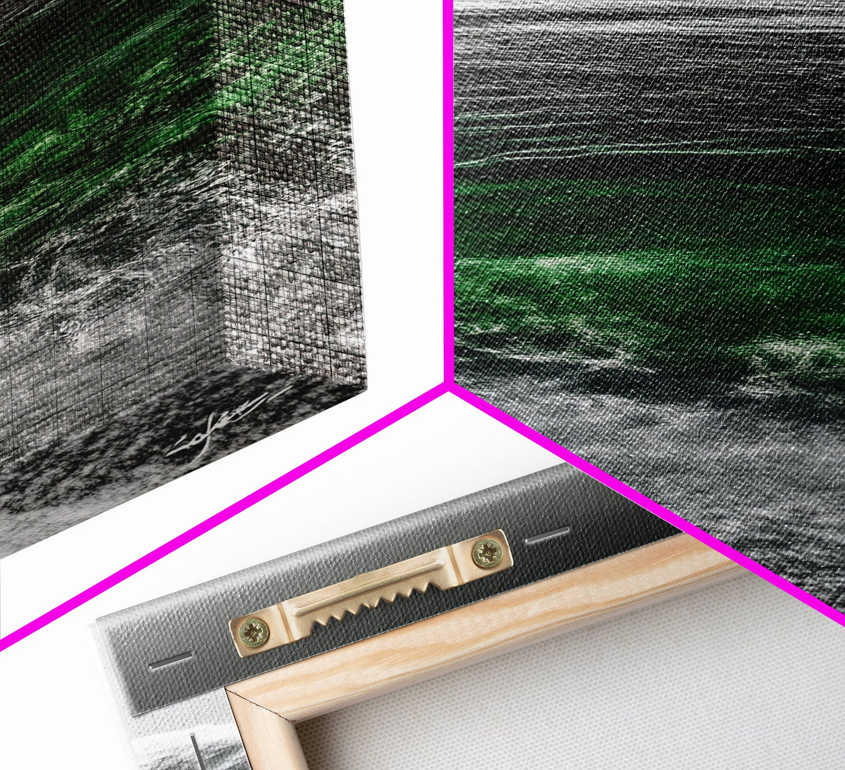 Ocean Waves, Coastal Wall Art, Beach House Decor, Canvas Print, Nautical Artwork, Minimalist Seascape, Blue and Green Painting