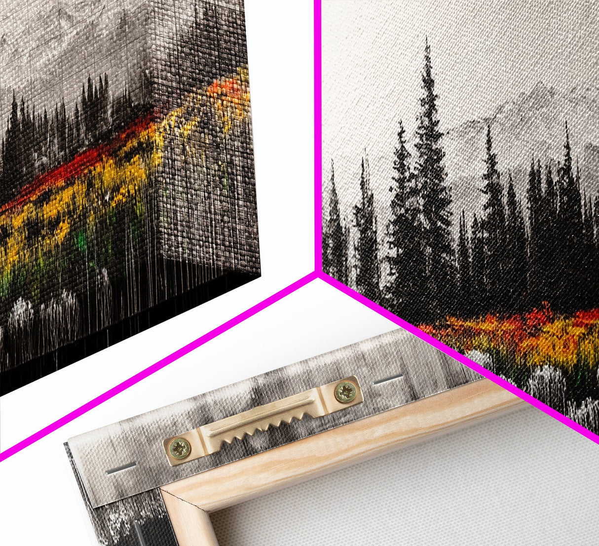 Mountain Landscape, Black and White Wall Art, Modern Nature Print, Rustic Living Room Decor, Autumn Canvas Print, Large Wall Art