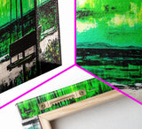 Green Serenity, Abstract Landscape, Canvas Print, Dreamy Wall Art, Vibrant Home Decor, Modern Bedroom Art, Minimalist Painting