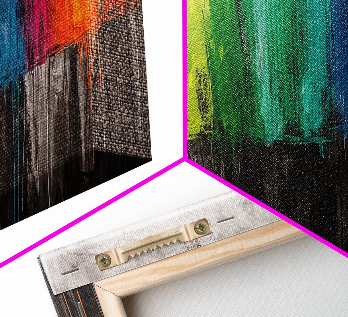 Dripping Paint Abstract, Vibrant Color Art, Modern Expressionist Painting, Bold Wall Art, Framed Canvas Print, Office Wall Decor