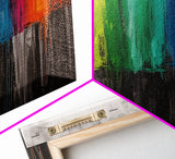 Dripping Paint Abstract, Vibrant Color Art, Modern Expressionist Painting, Bold Wall Art, Framed Canvas Print, Office Wall Decor