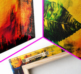 Abstract Leaf, Bold Colorful Art, Vibrant Wall Art, Canvas Print, Nature Inspired Decor, Modern Office Art, Eye-Catching Design